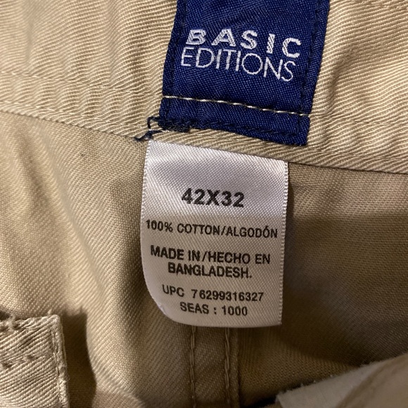 Basic Editions Pants Mens Basic Editions Khaki Cargo Pants Poshmark